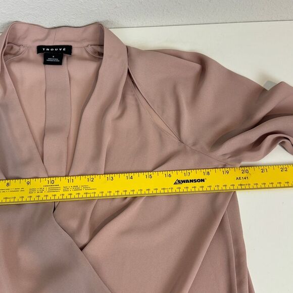 Trouve Nordstrom Dusty Rose Cut Out Blouse S - Picture 4 of 6